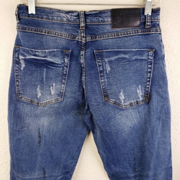 One Teaspoon Awesome Baggies Paint Splatter Distressed Boyfriend Jeans size 26 - Picture 16 of 16